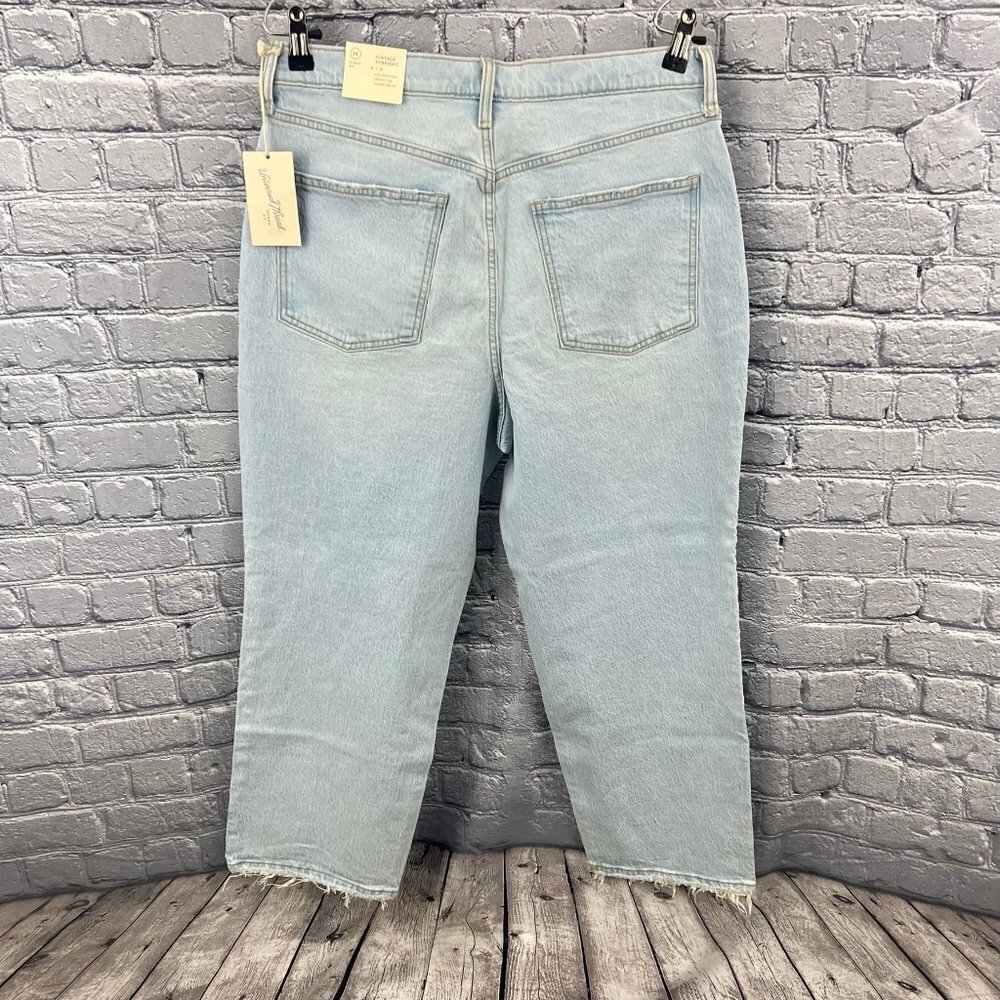 Universal Thread Vintage Straight Stretch Button Fly Jeans Size 14 Ankle Length - Picture 12 of 13